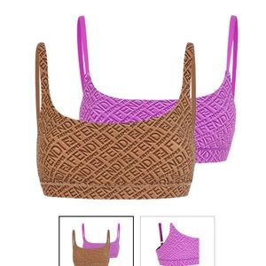 NWOT Fendi X Skims logo bralette 2 pack (pink, brown) size Medium $80 each